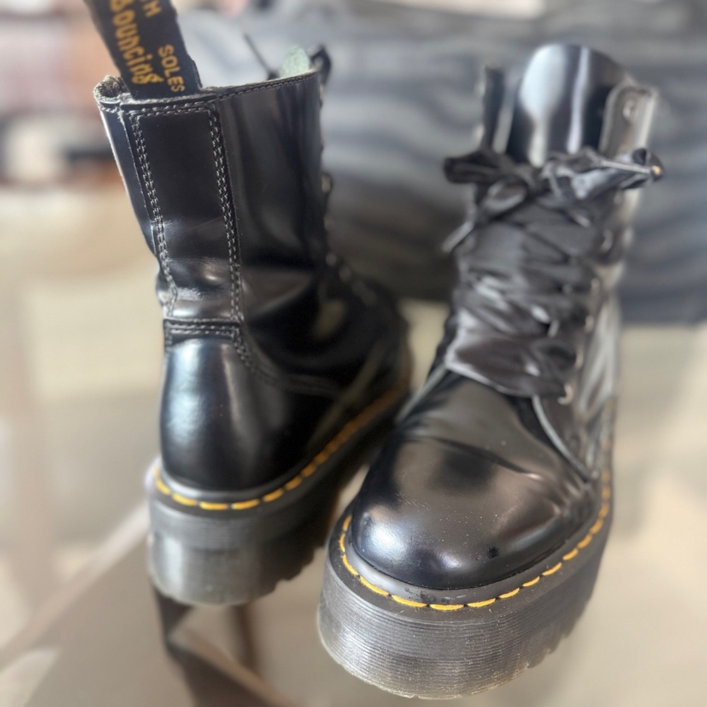Doc Martens Black Platform Lace-Up Boots - Picture 3 of 3
